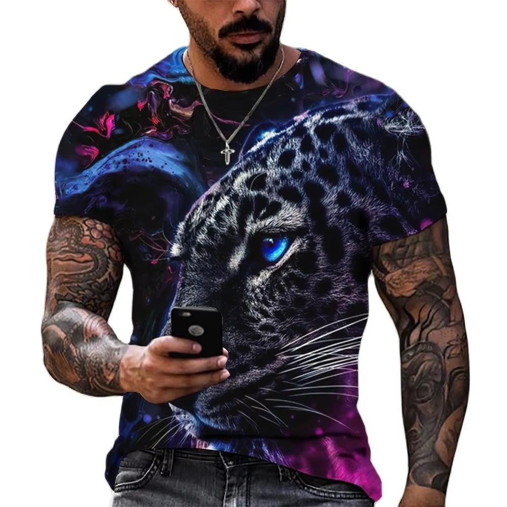 Size Of Lion men's 3d Animal Print Lion  Leopard Summer 3d Printing High Quality Dry