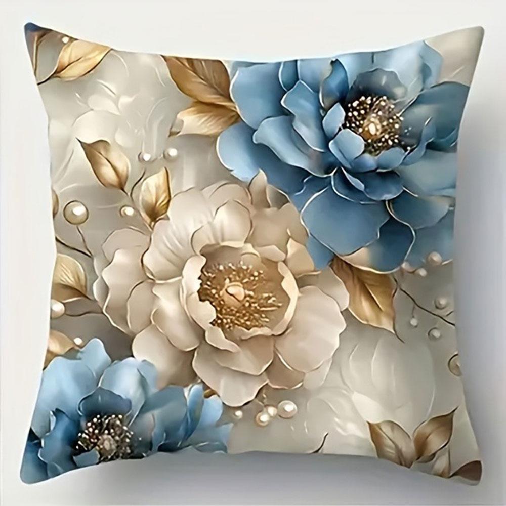 Dreamy Rose and Ribbon Art PillowcaseBedroom Living Room Sofa Home Decor Polyester Cushion Cover with Zipper