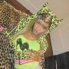 HODZ Yellow Leopard Print Devil Horn Hoodie - Unisex European & American Trendy Zipper Jacket, Y2K Style
