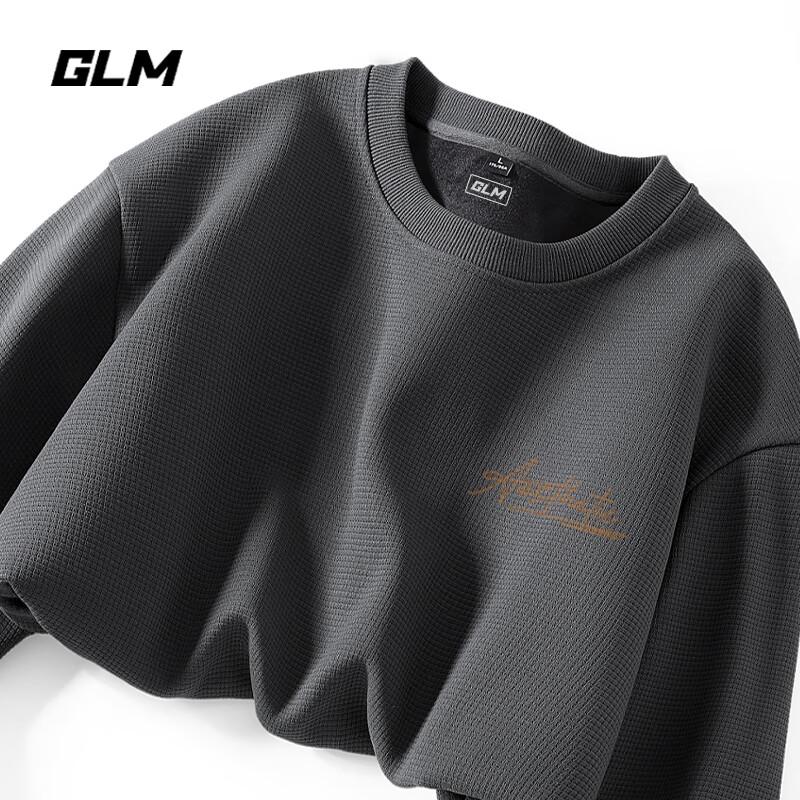 

GLM Men s Waffle Knit Fleece Lined Pullover Sweatshirt L