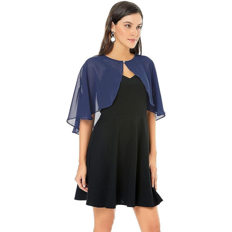 Summer Womens Chiffon Short Wrap Shawl With Single Button For Sun Protection And Bridal Accessories