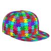 Autism Awareness Baseball Cap Funny Flat Brimmed Hat 3D Printed Snapback Flat Bill Hip Hop Hat for Men and Women