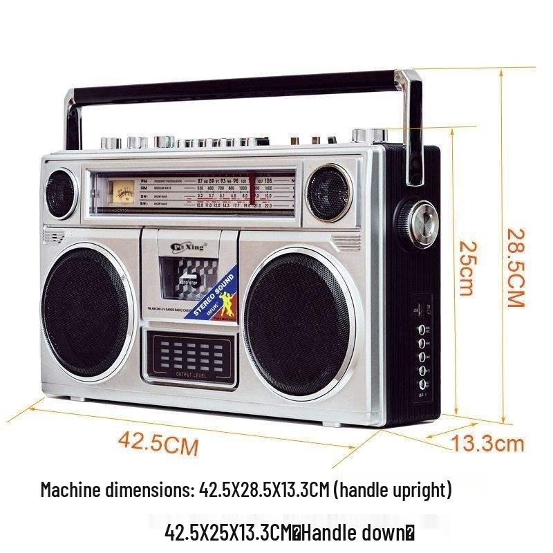 Retro 80s Style Multi-Band FM Radio & Cassette Player