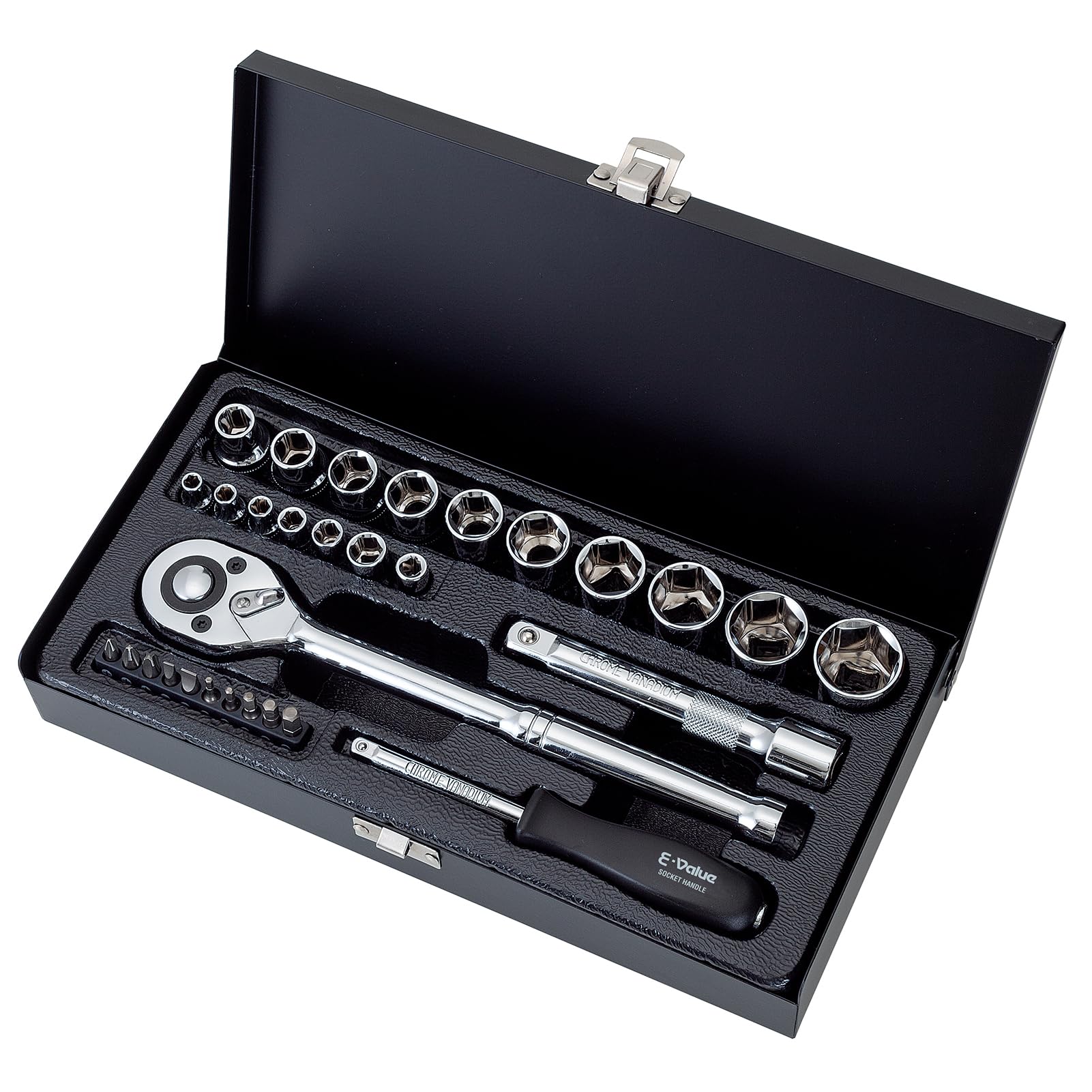 

Socket Wrench Set 30 Pieces Drive Angle E-Value 6.35 12.7mm ESR-2430M
