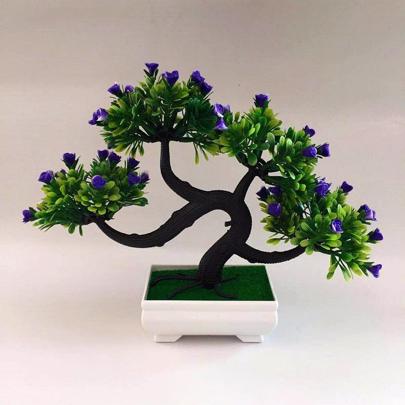Realistic Rose The Pine Greeting Guests Bonsai With Plastic Material For Gift Home And Event Decor