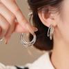 Women's Luxury Textured Metal Hoop Earrings - Versatile Niche Design