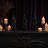 Dark Fantasy Witch Art 3 Pcs Figurine 3D Printed Hear See Speak No Evil Figurine Statue Gothic Tabletop Ornament for Halloween Desktop Bookshelf