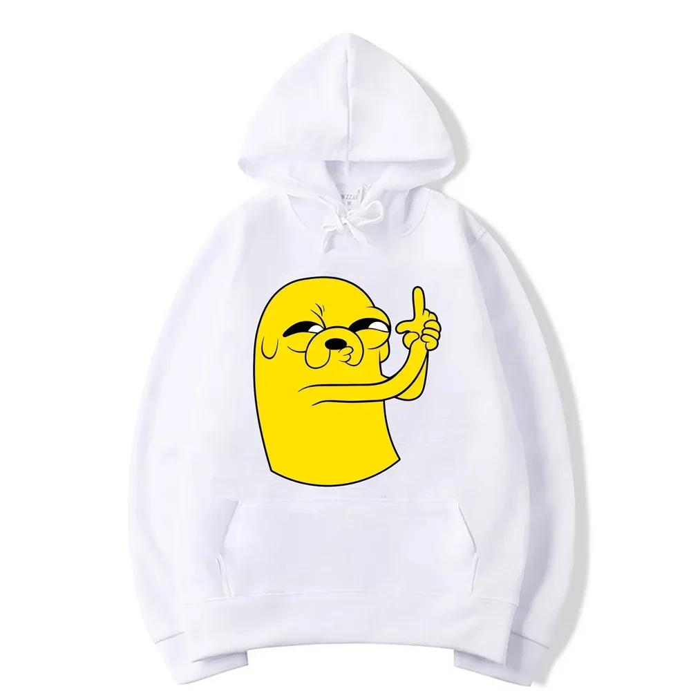 Adventure Time Animation TV Series Jake Cartoon Pattern Pullover for Men and Women Harajuku Fashion Street Harajuku