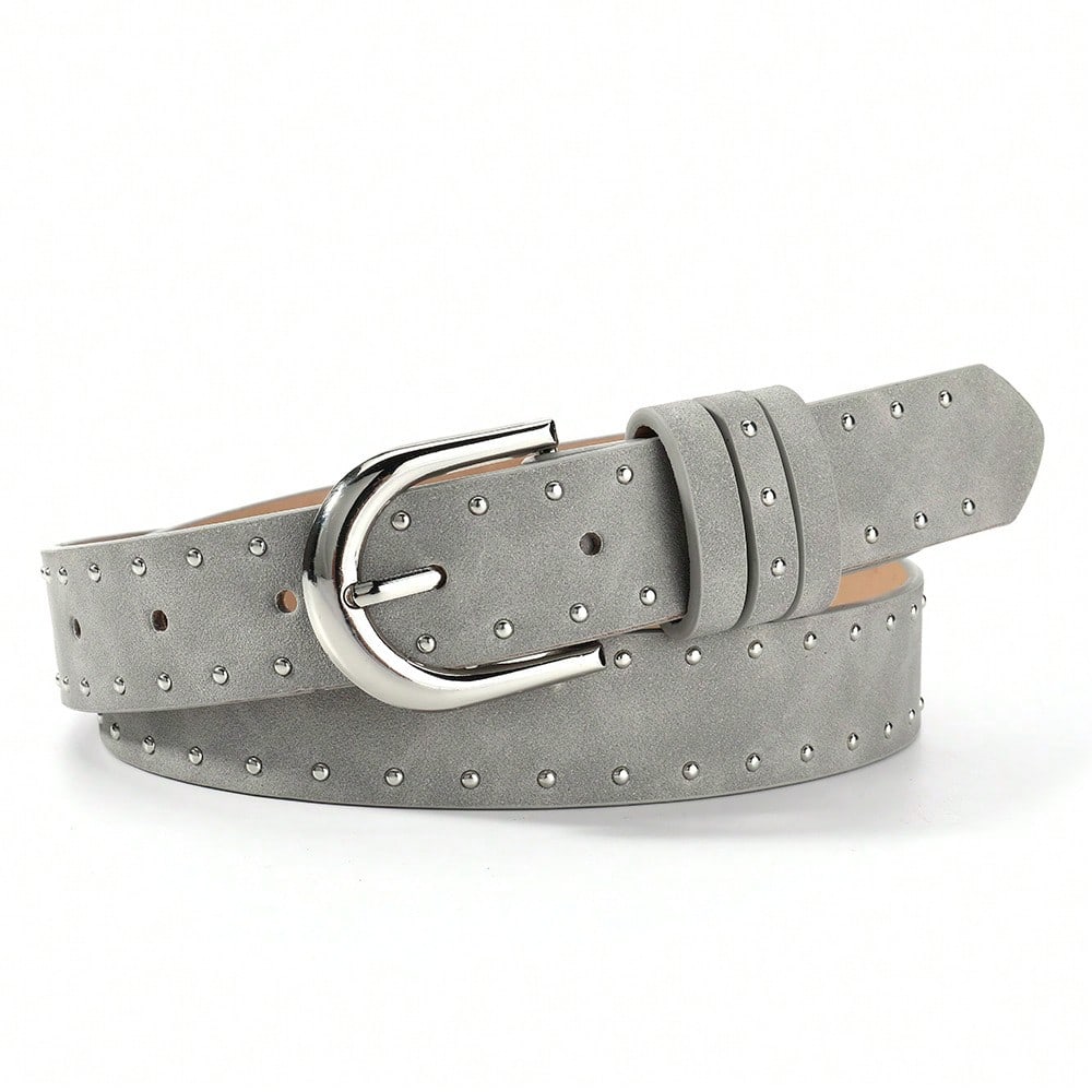 Velvet Rivet Belt, Spicy Girl Needle Buckle Women's Belt, Retro Personality Hip-Hop Jeans Belt
