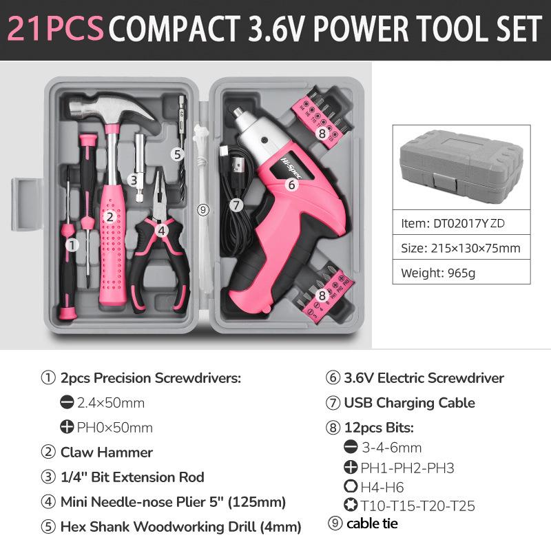 Rechargeable Electric Screwdriver Set - Multifunctional Lithium Battery Powered Hand Drill for Household Use