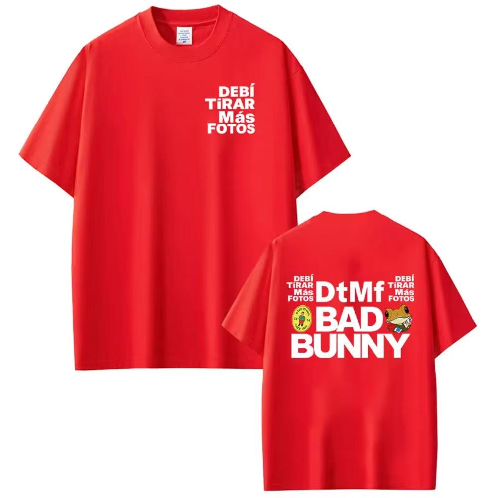 Rapper Bad Bunny Debi Tirar Mas Fotos DTMF Print T Shirt Unisex Summer Hip Hop Loose Unisex And Unisex TShirt