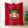 Football Emblem Red Bedroom Blanket Design - Printed Flannel Blanket for Bedroom, Living Room, Sofa, and Nap