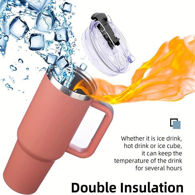 40oz stainless steel vacuum insulated mug with lid and straw for water, iced tea or coffee, smoothies, etc.