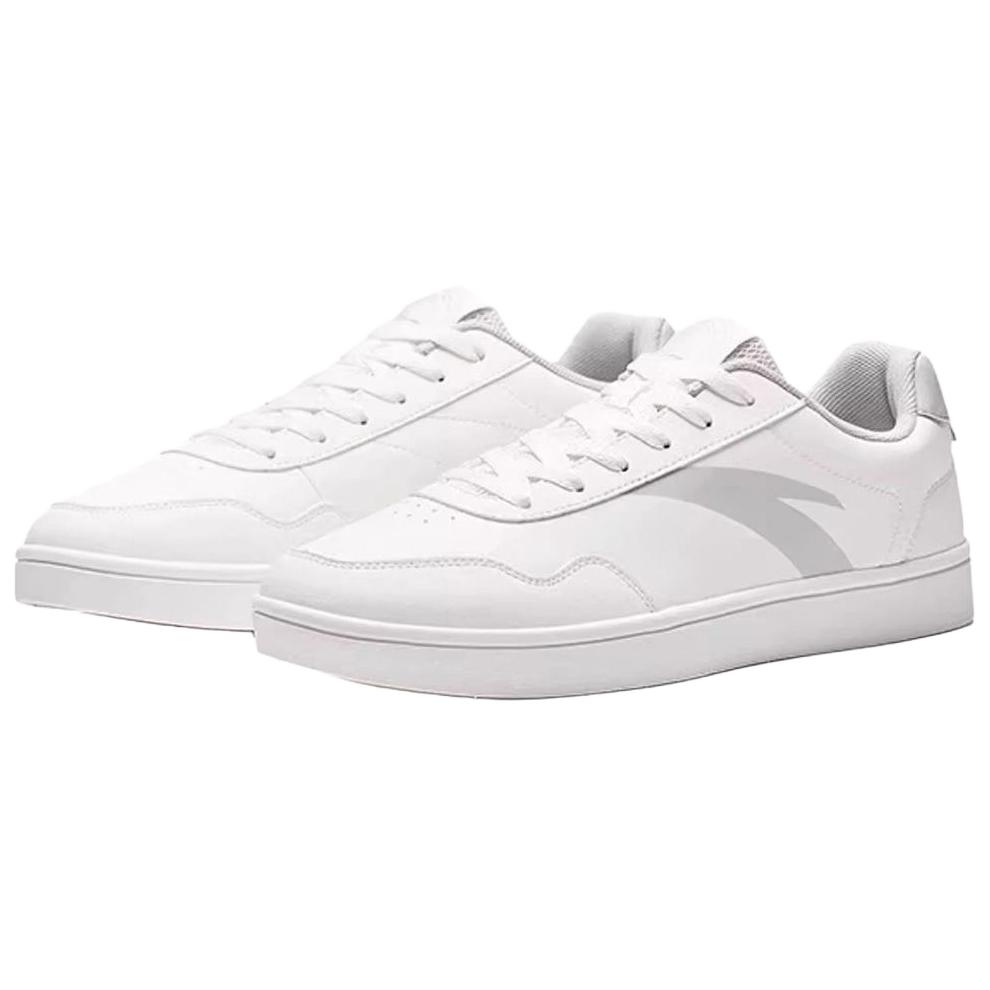 Anta Fashion Casual Comfortable Versatile Shock Absorbing Lightweight Non-Slip Low-Top Skate Shoes Men Sneakers Ivory-White Cloud-Gray 912538041-2