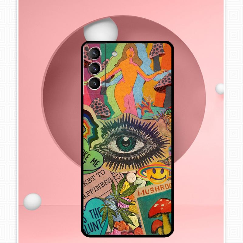Eye Illustration Case For Samsung Galaxy S24 Ultra S22 Plus S20 S21 FE S8 S9 S10 Note 10 20 S23 Ultra Cover