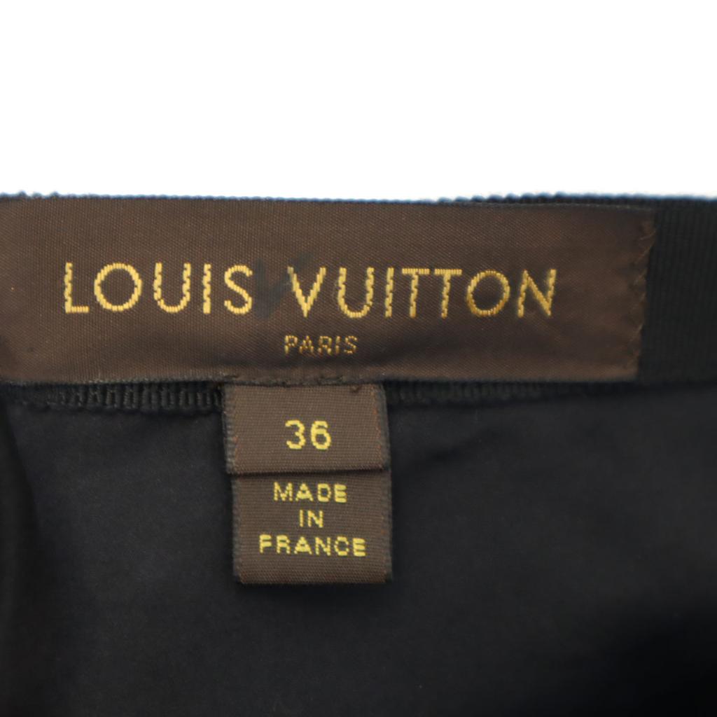 LOUIS VUITTON French silk blend Midi length Different material switching skirt Women Used