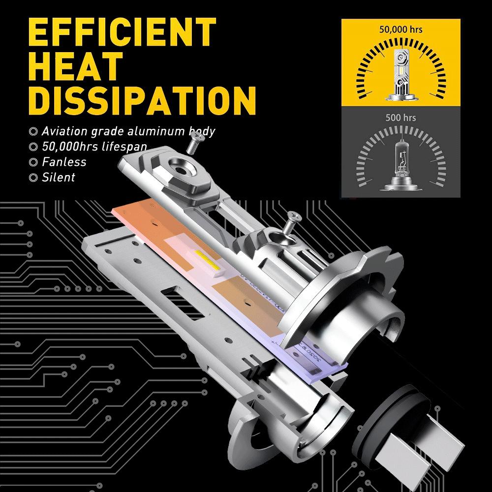 2PCS H7 Original Auto Led High Power Scheinwerfer K35 Spot Birne Canbus Nebel Licht 10000LM 50W Auto Licht auto Teile