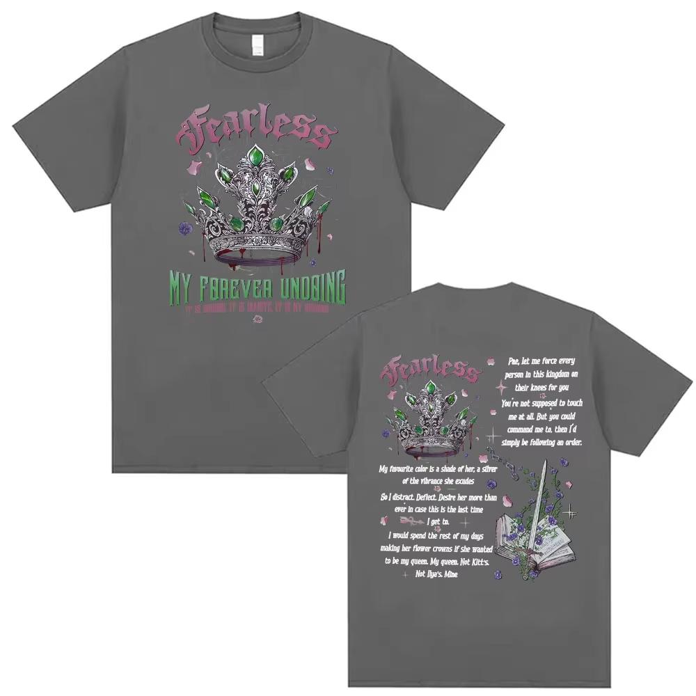 Fearless Bookish Graphic Tshirts Powerless Series Outfit T Shirt Men Women Vintage 90s Classic pure Cotton T Shirts Streetwear