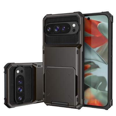 180 ° Flip Wallet Card Slot Hard PC+Soft TPU Shockproof Solid Color Phone Case For Google Pixel 9 9A Pro XL Bumper Back Cover