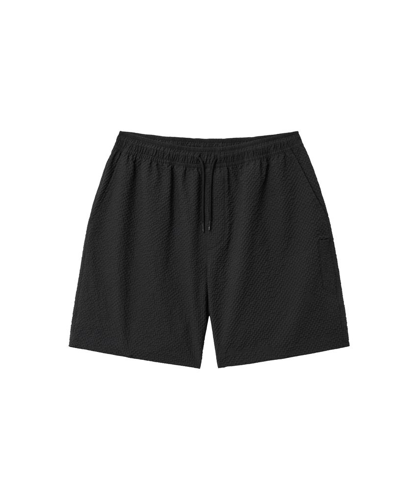 YALE Seersucker Check Shorts_Black