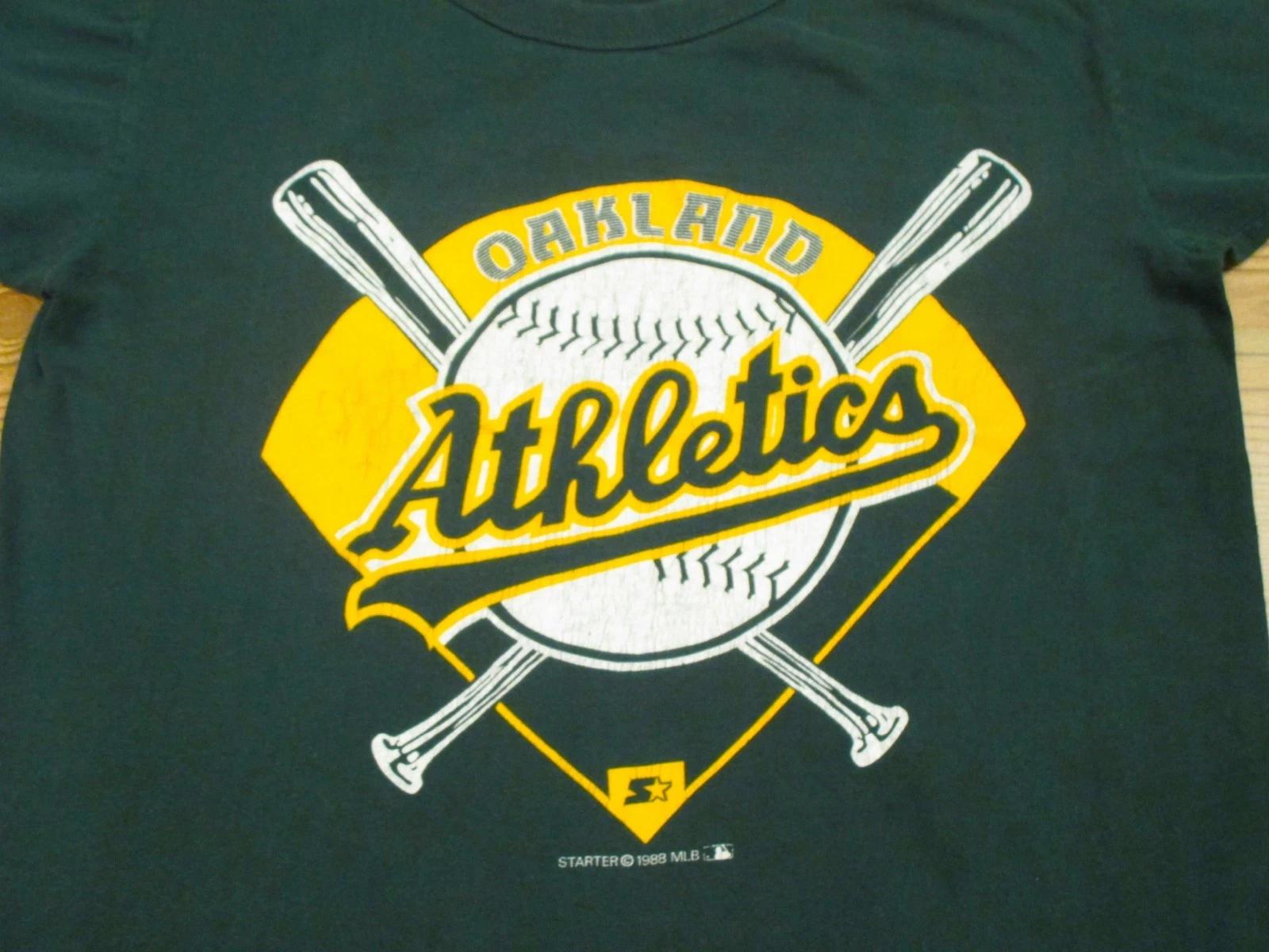 vintage 80s OAKLAND ATHLETICS A S STARTER T-Shirt XS baseball mlb california 2XL