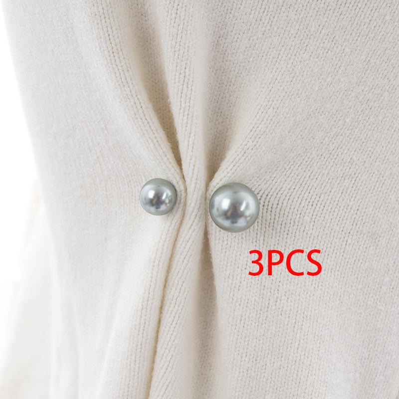 

3Pcs Double Pearl Brooch Pins Anti-fade Exquisite Elegant Brooches for Women Sweater Cardigan Clip Coat SummerDress Jewelry sikh серый