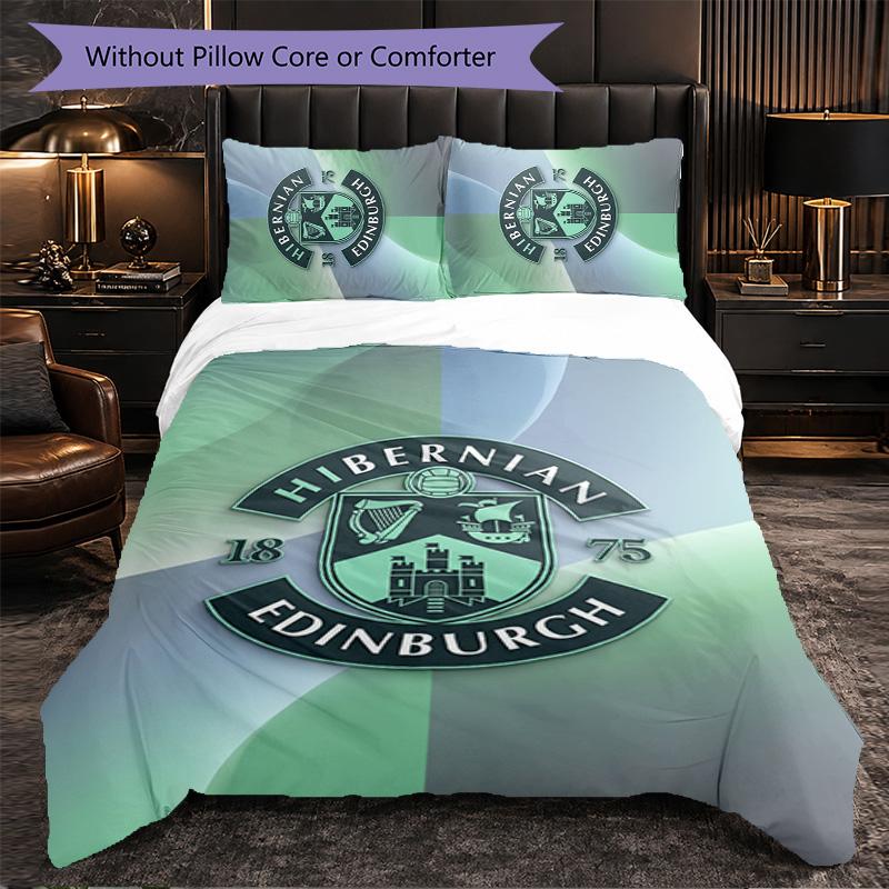 Biancheria da Letto a Tema Hibernian FC Set 3 Pezzi Copripiumino Biancheria da Letto Decorativa Per Stanza Adolescenti Decorazione Casa