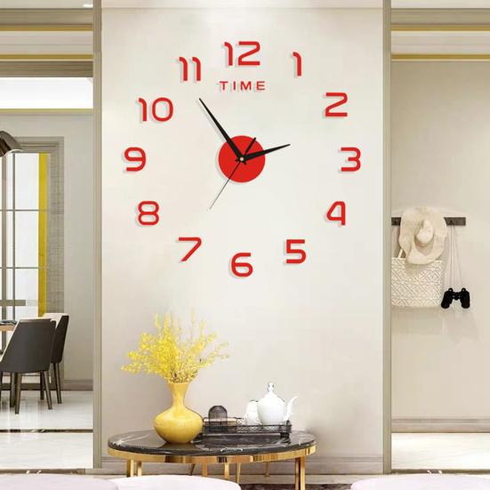 Luminous Wall Clock Modern Design Easy to Install Battery Powered Silent Decorative 3D