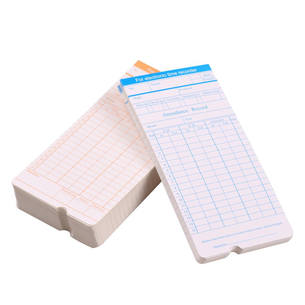 90er Pack Stempelkarten Stempelkarten Monatlich 2-seitig 18 * 8,4cm für Mitarbeiter Anwesenheit Stempeluhr Zeiterfassung