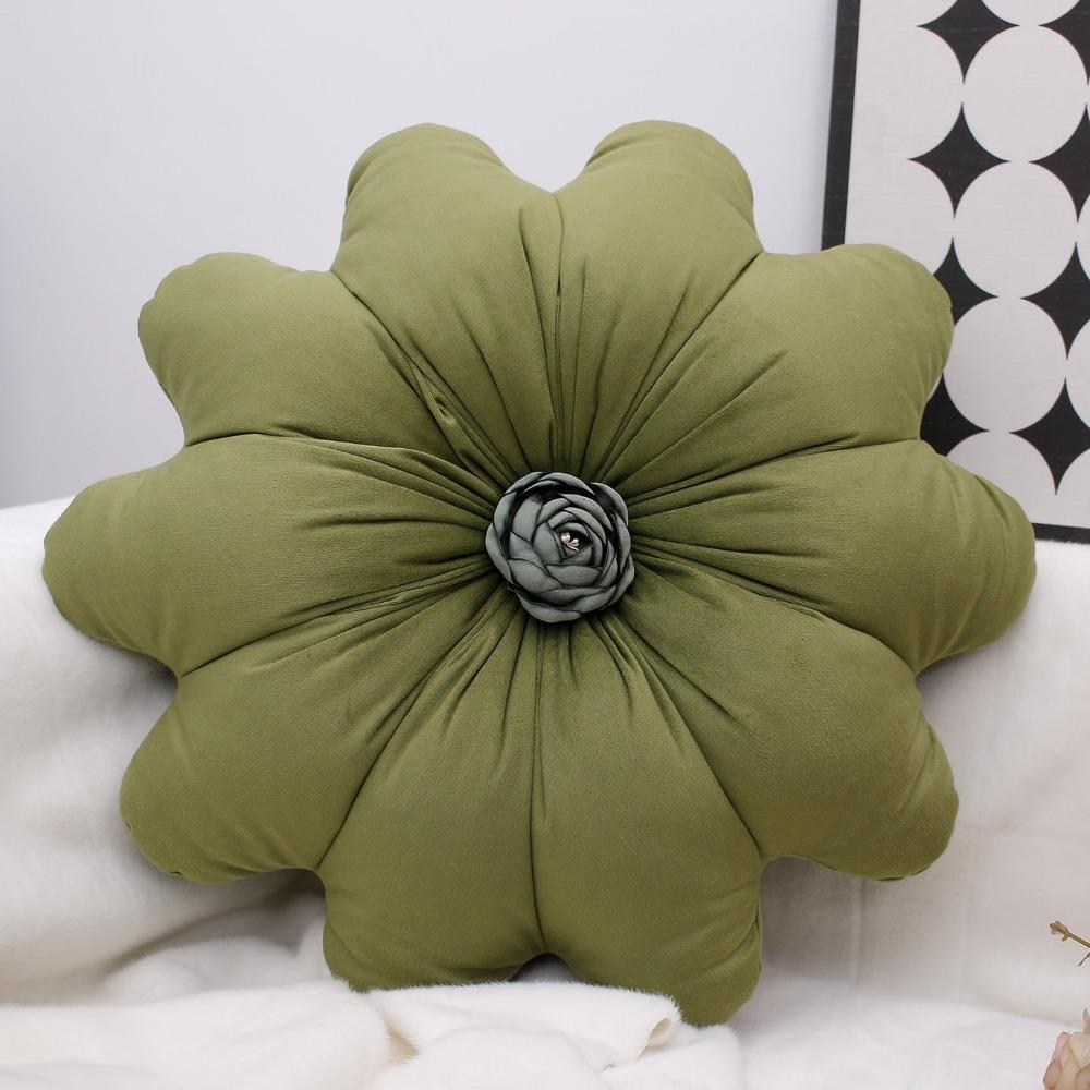 Soft Floral Shape Cushion Comfortable Sofa Pillow Modern Sunflower Throw Pillow Home Decor зелёный 1460₽