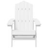 Vidaxl Adirondack Garden Chairs with Table, HDPE, White