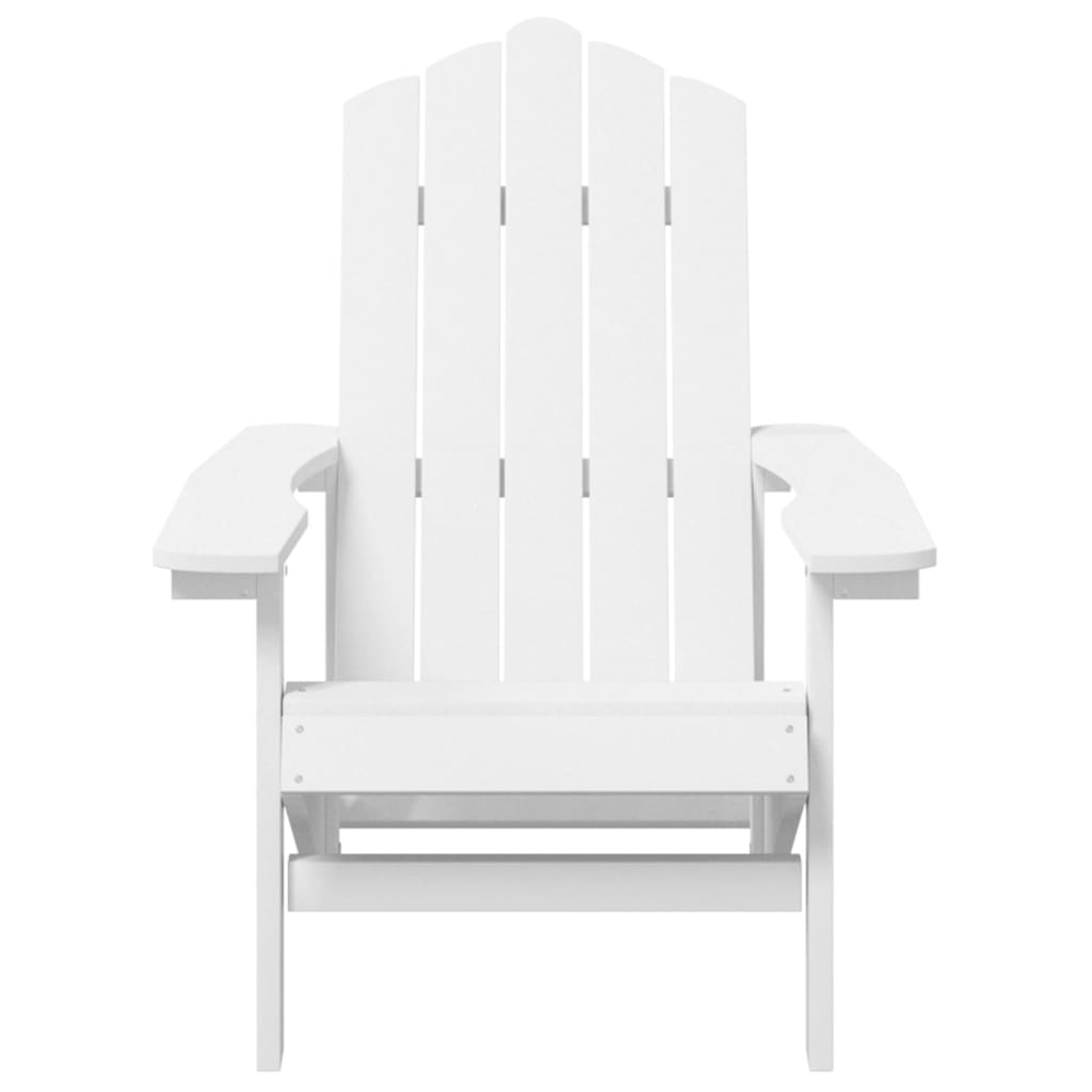 Vidaxl Adirondack Garden Chairs with Table, HDPE, White