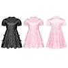 Men's Satin Frilly Costumes Sissy Dress Cross Dresser Lingerie Pajamas Nightwear
