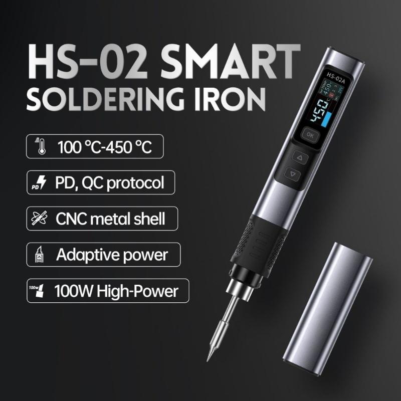 Soldering Iron Set 100W LCD Adjustable Temperature 100-450℃ Solder Set Electronics Welding Tool for Phone Repair