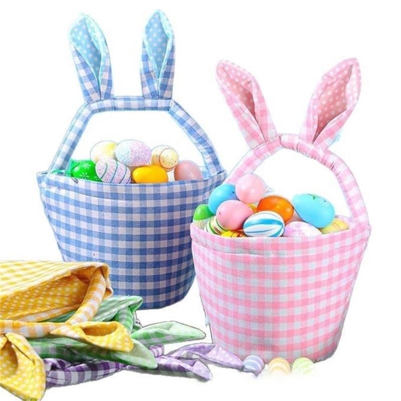 Portable Hanging Easters Decors Basket Rabbits Shape Easters Organizers  Basket For Kids Room Decors And Gift Presentation