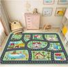 Kids City Road Play Rug Educational Traffic Map Carpet Multi-Scenes Game Mat Factory Farm Police Station Non-Slip Playroom Decor