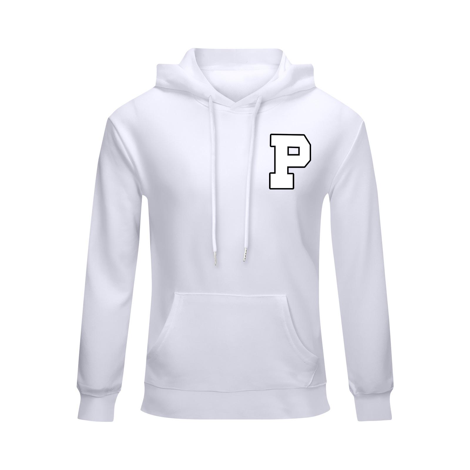 

Унисекс модный повседневный свободный плюшевый пуловер с длинными рукавами и круглым вырезом с капюшоном из веревки XL белый