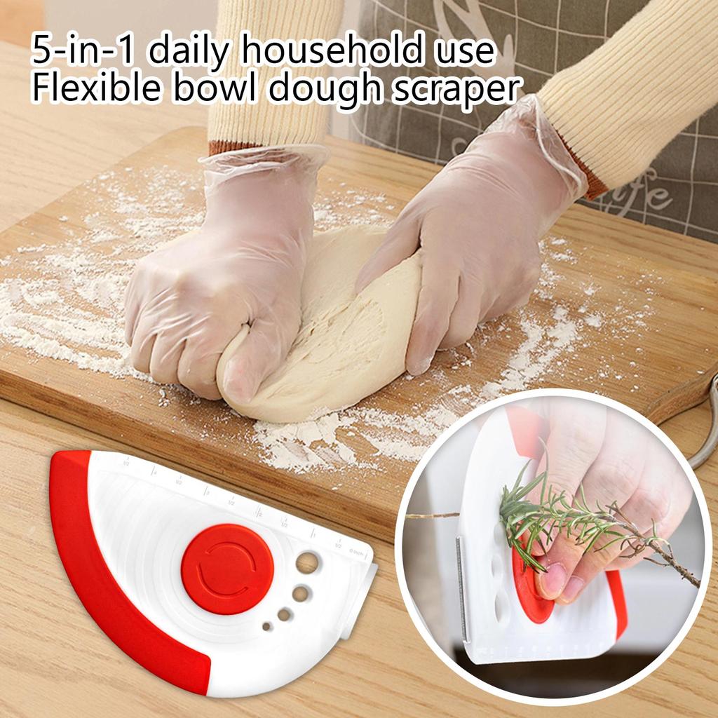 5-in-1 Flexible Bowl Scraper, Counter Scraper & Dough Scraper For Home Use