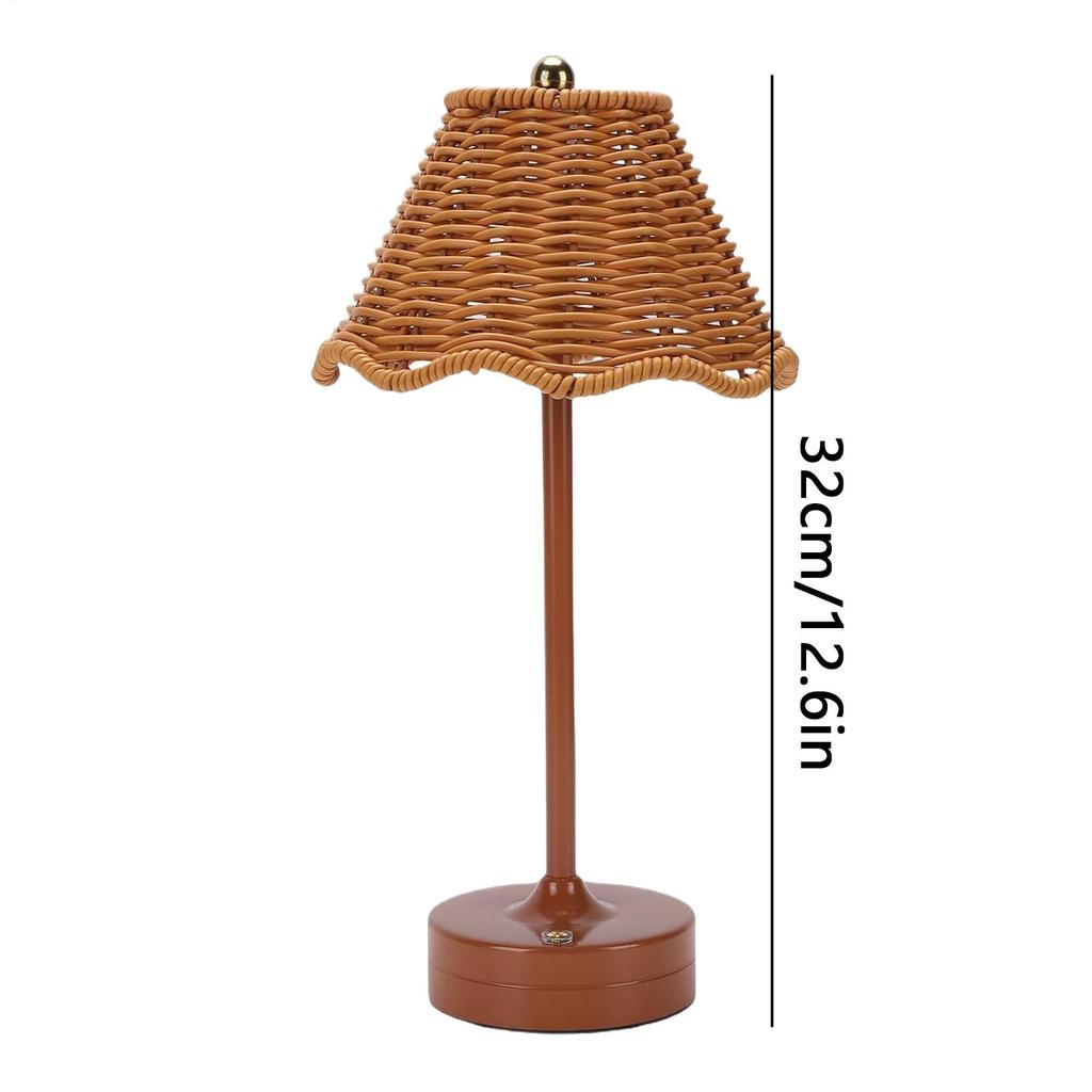 Rattan Table Lamps 120 Lumen Wireless Rechargeable Adjustable Artificial Rattan Lighting Decor LED Desk Lamp For Living Room