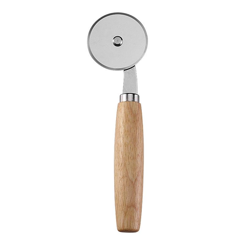 Stainless Steel Cheese Knife Set with Rubber Handle - Includes Butter Knife, Cream Spatula, and Pizza Cutter.