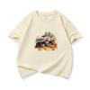Kids Cotton T Shirt Retro Watercolor Offroad Car Print Crew Neck Short Sleeve Tee Casual Breathable Boys Girls Summer Tops