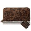 [VOICE] Italian Anna Rita Cowhide Lion Wallet for Men and Women, Elegant Traditional Floral Embossed Long Wallet, Holds 20 Cards Vertically, Gift