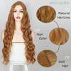 MISSQUEEN Golden Black Orange Wig Long Water Wave Halloween Cosplay Wig Female Synthetic Wig High Temperature Fiber