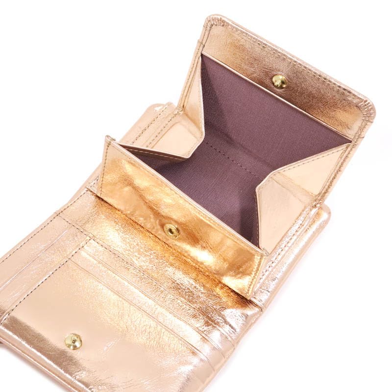 Lanvin Collection Lapel Luxe Purse Bifold Wallet 65-6631 Women's Champagne