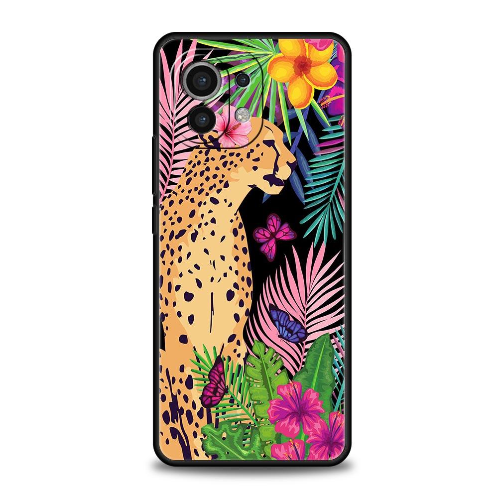 

Phone Case Cover for Xiaomi Mi 17 15 14 13 12 11 Ultra 15T 14T 13T 12T 11T Pro Lite Soft TPU Capas Tropical Jungle Print Leopard Xiaomi 15 Pro