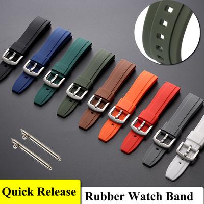 20mm 22mm Silicone New Sports Fashion Belt One Piece FKM Watch Strap Rubber Watch Band Wristband for Seiko for Omega for Casio