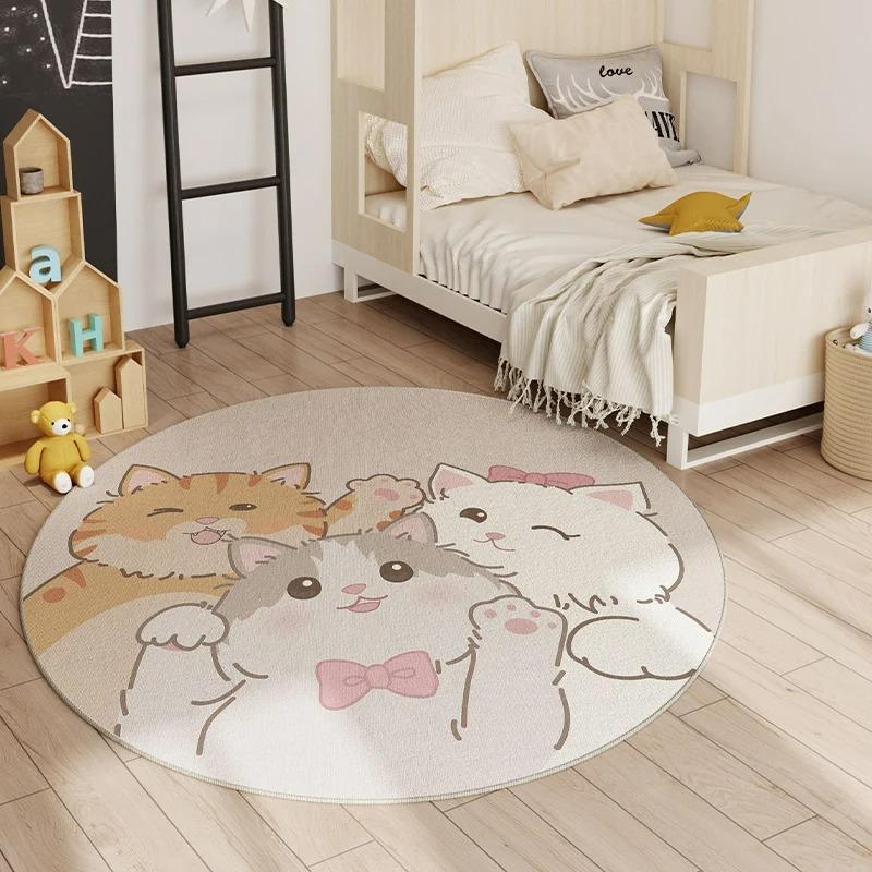 Hopscotch Children Play Mat Non Slip Home Decor Round Carpet Living Room Bedroom Kitchen Floor Mat Sofa Table Area Decor Rugs