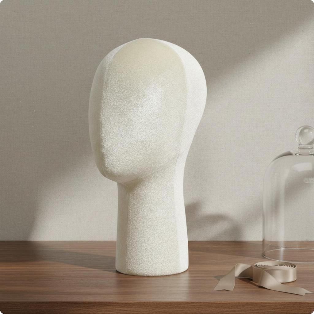 Velvet Mannequin Head Elegant Look Hairpiece Lightweight Display Bust for Shop