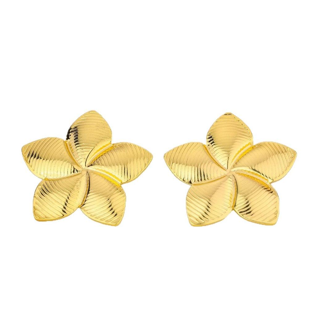 European and American Simple Stainless Steel Petal Earrings, Summer Flower Earrings, New Chinese Stud Earrings