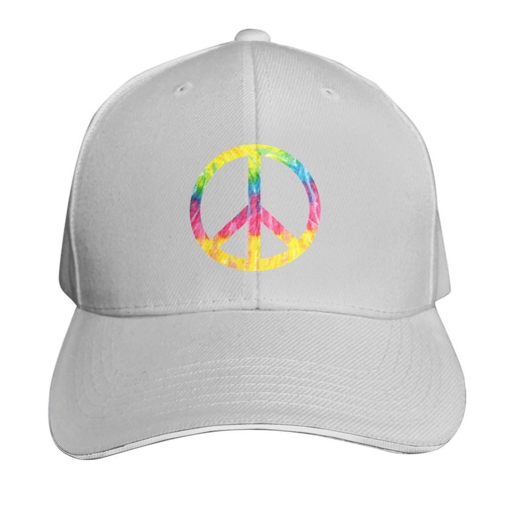 TieDye Peace Sign Hippie Bohemian Festival Symbol Baseball Cap Fishing Hat Big Size Hat Sailor Cap for Unisex Hats Unisex Womens